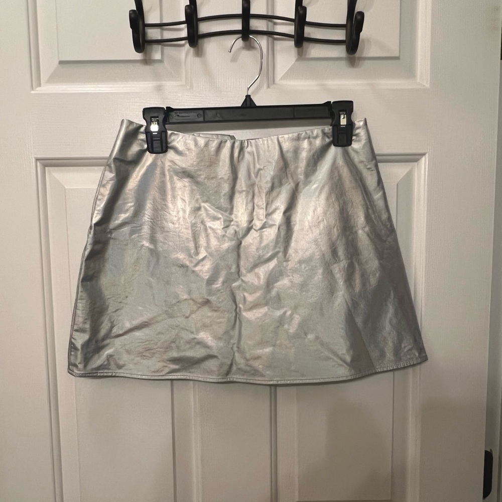 Gianni Bini metallic silver skirt